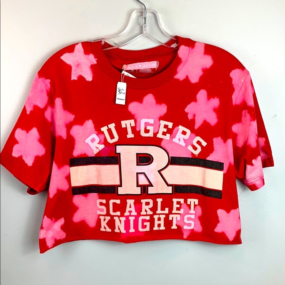 Rutgers Scarlet Knights Tie Dye Crop Top NEW!